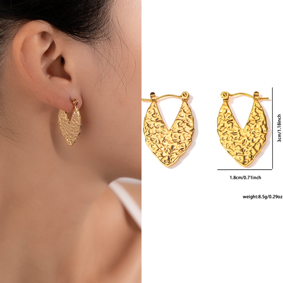 Pendientes de acero de titanio transfronterizos para mujer, lujo ligero, sentido de alta gama, temperamento retro de nicho, pendientes que no se desvanece, pendientes de todo fósforo al por mayor