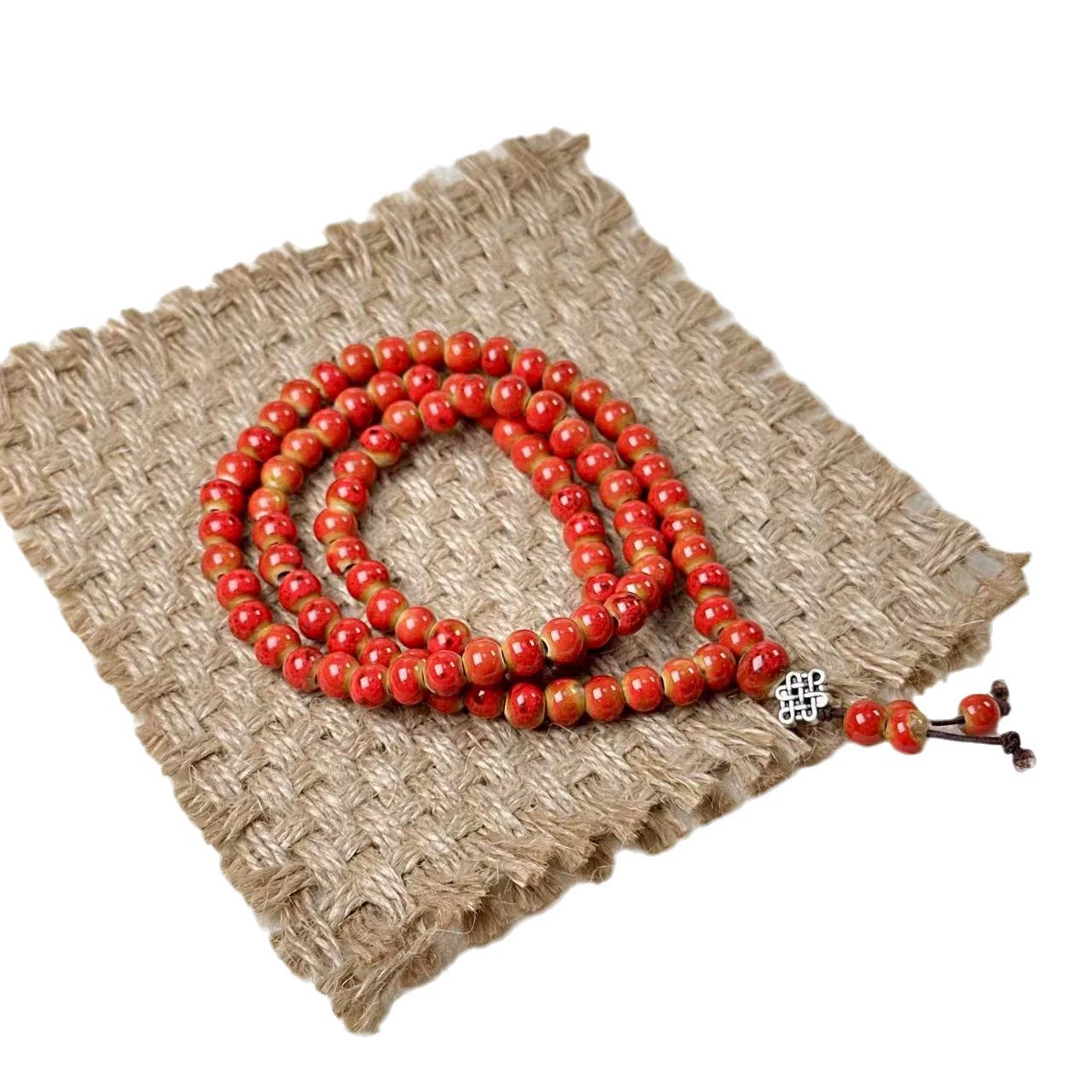 Посуды из Jingdezhen любовь к керамике национальная традиция Ceramic three-ring necklace stack с браслетом 108 бусин однотонная серия