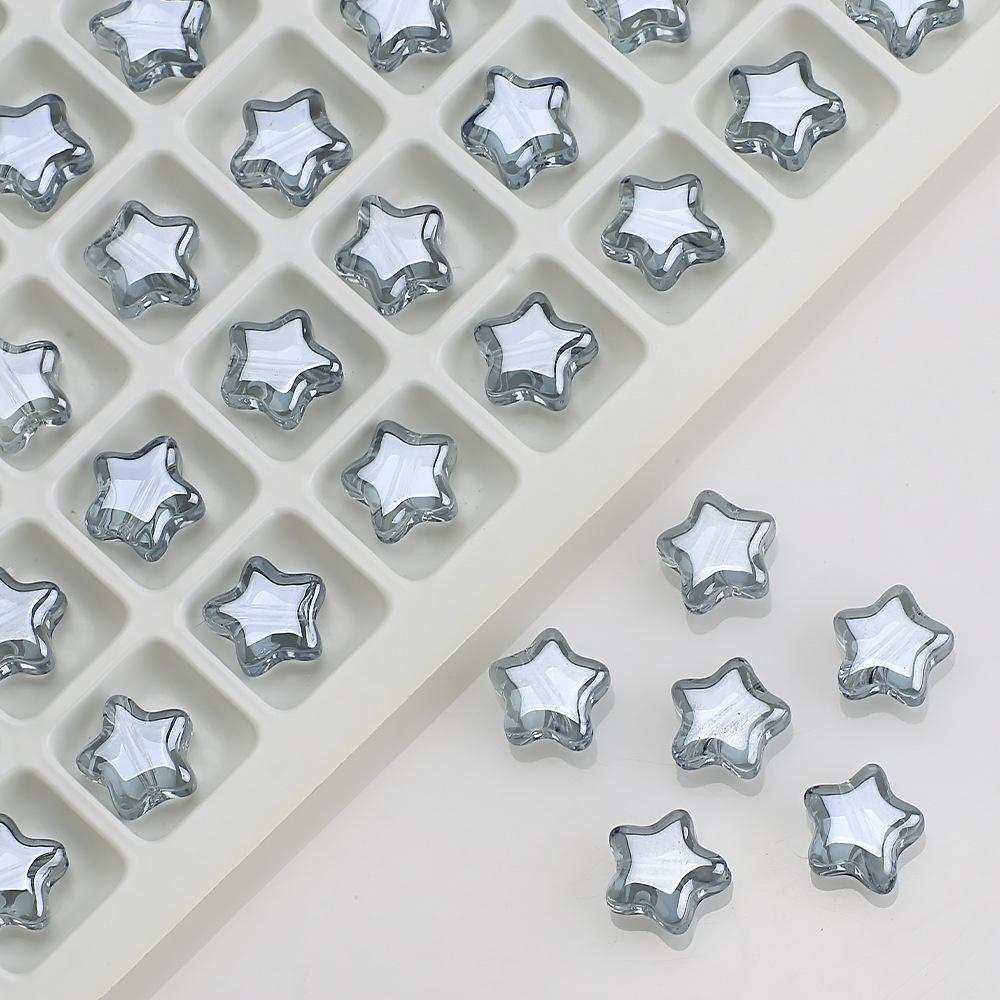 100 PCS/Package Diameter 8mm Hole 1~1.9mm Glass Star Beads display picture 19