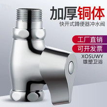 厕所冲水阀门卫生间开关阀铜大便阀延时阀蹲便器池6分1寸快开阀门