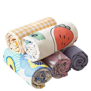Coarse Cloth Four-Piece Set Pure Color Thick Cotton Old Coarse Cloth Bed Sheets Single Piece Pillowcase Three-Piece Set Single Double Bed Old Coarse Cloth