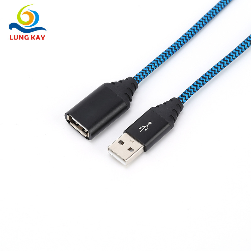 Factory Direct Sales USB 2.0 Extension Cable a Male to a Female Braided Mesh Shielded Anti-Interference U Disk Data Extension Cable