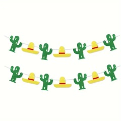 メキシコカーニバルカラー旗パーティー装飾ハワイ装飾品メキシコ熱帯葉花輪ジャングル用品