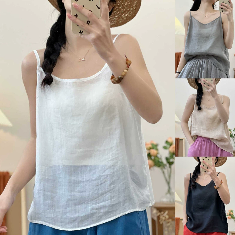 Летний белый анти-легкий хлопок тонкий нижний подтяжка подкладка женский 2025 новый жилет