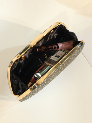 Chic versatile evening clutch bags with irregular vertical stripes and solid color mom and baby small square bags, lipstick and loose powder storage bags