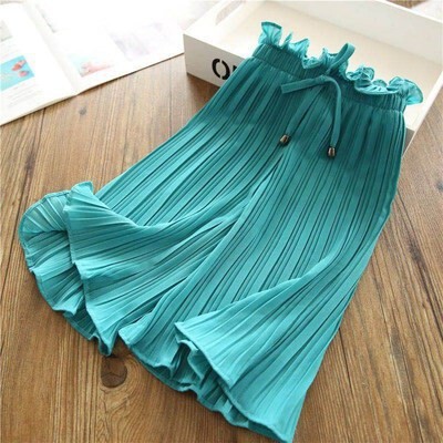3 Girls Wide-Leg Pants Chiffon Children's Nine-Piece Mosquito-Proof Pants Little Girls Pants Summer Casual Pants for Older Children