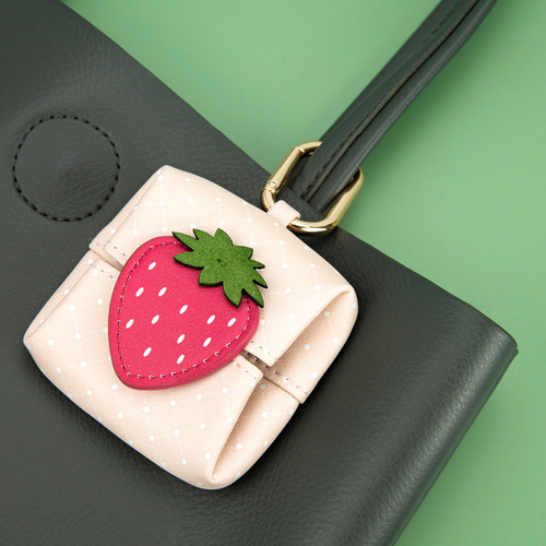Creative fruit pattern small wallet fresh avocado pineapple girls coin purse wireless headphone bag mini storage