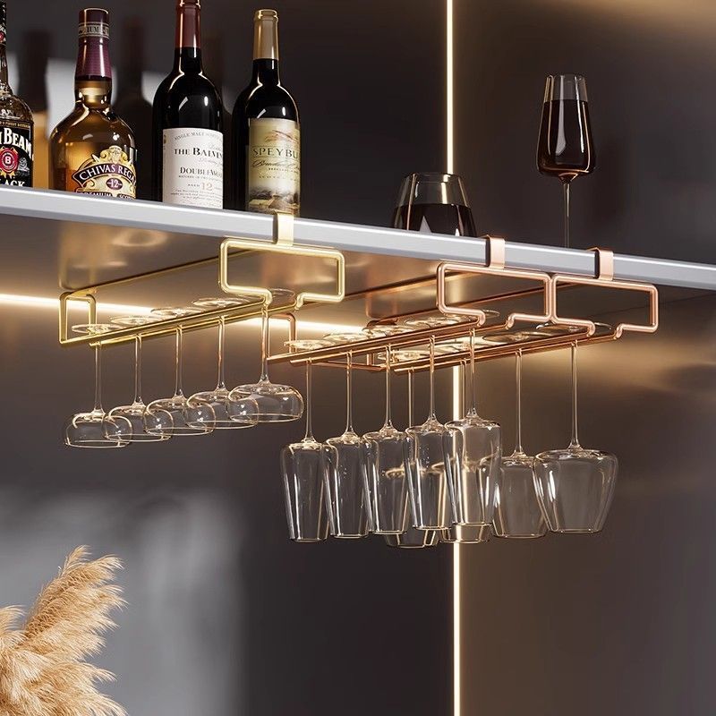 Storage High-End Storage Rack Household Punch-Free Red Wine Glass Rack Upside down Hanging High-End Wine Cabinet Light Luxury