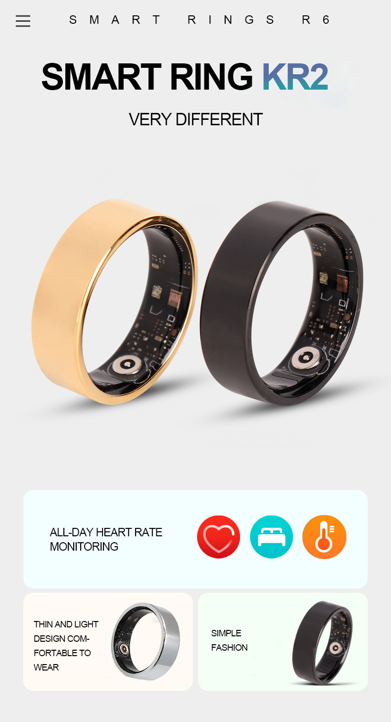 Smart Ring With Heart Rate Sleep Blood Oxygen And Gesture Control_voghion.com