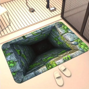 Temu3D Visual Trap Floor Mat Entrance Stain-Resistant and Wear-Resistant Door Mat Bedroom Living Room Water-Absorbent Non-Slip Foot Mat Customization