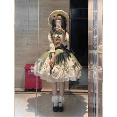 クリスマスの新年の軍服は服装が優雅なlolita馬甲シャツのスカートのスーツのロリータのスカートの田園を着ます。