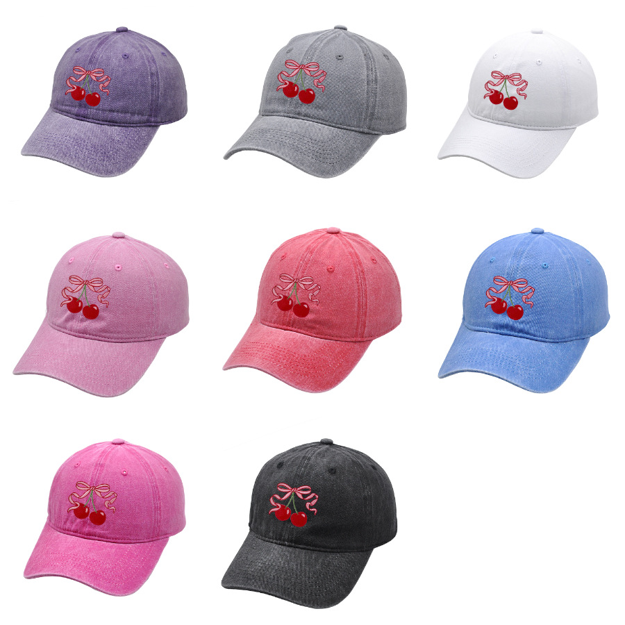 154g Weight Women's Cute Sweet Cherry Curved Eaves Baseball Cap