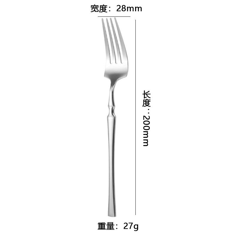 不锈钢410餐具家用餐厅牛排刀叉甜品勺小蛮腰刀叉勺四件套餐具|undefined