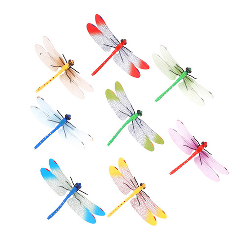 3D Stereo Dragonfly Magnetic Fridge Magnet Creative Home Decor Dragonfly Pin Curtain Decor Colorful Simulation Dragonfly