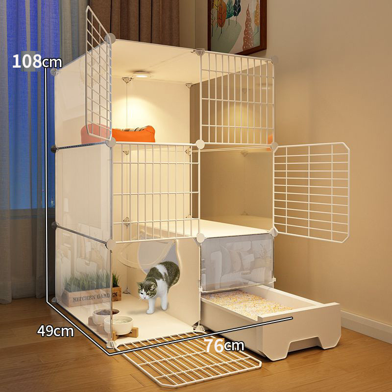 猫笼子家用室内带猫砂盆猫厕所一体猫窝不占地一室一厅一卫猫别墅|undefined