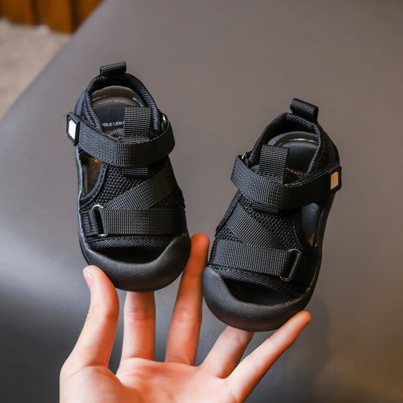 Детские сандалии Baotou, мужские летние детские туфли 2025 года, женские туфли для малышей от 1 до 2 лет, 3 нескользящие дышащие пляжные туфли на мягкой подошве