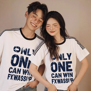Couple's Pure Cotton T-Shirt Summer New Loose Slimming Niche Design Unisex Short-Sleeve Top Trendy Brand Uniform