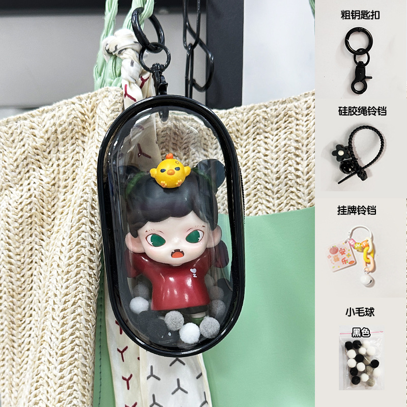 Bubble Mart Baby Walking Bolsa de pvc de hueso de goma de alta permeabilidad Bolsa de almacenamiento de pantalla de caja ciega transparente cerrada