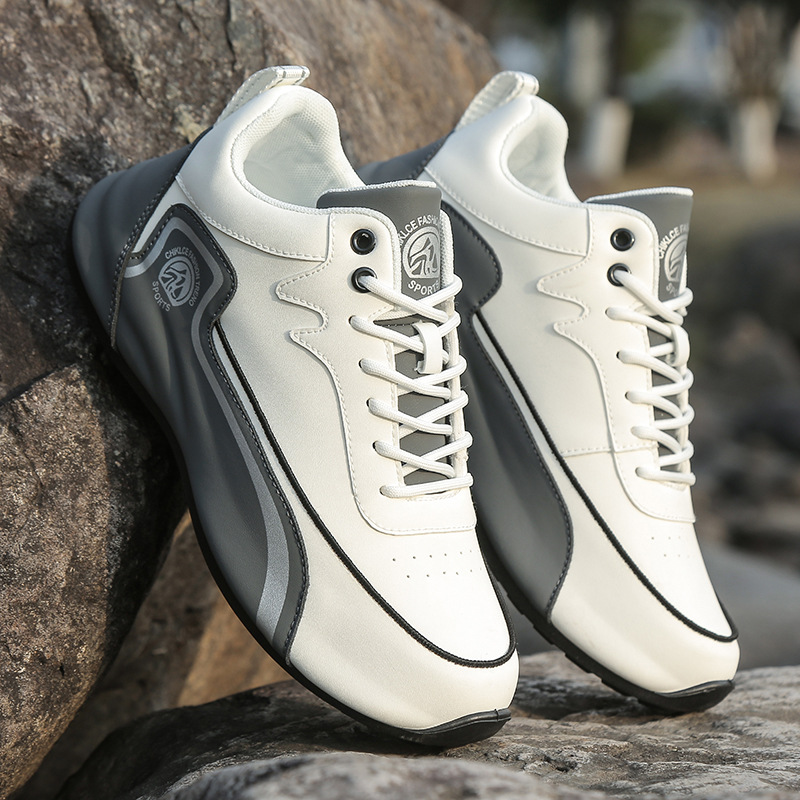 Herren Racing Sneaker Freizeitschuhe Klassisch Weiß Blau Design_voghion.com
