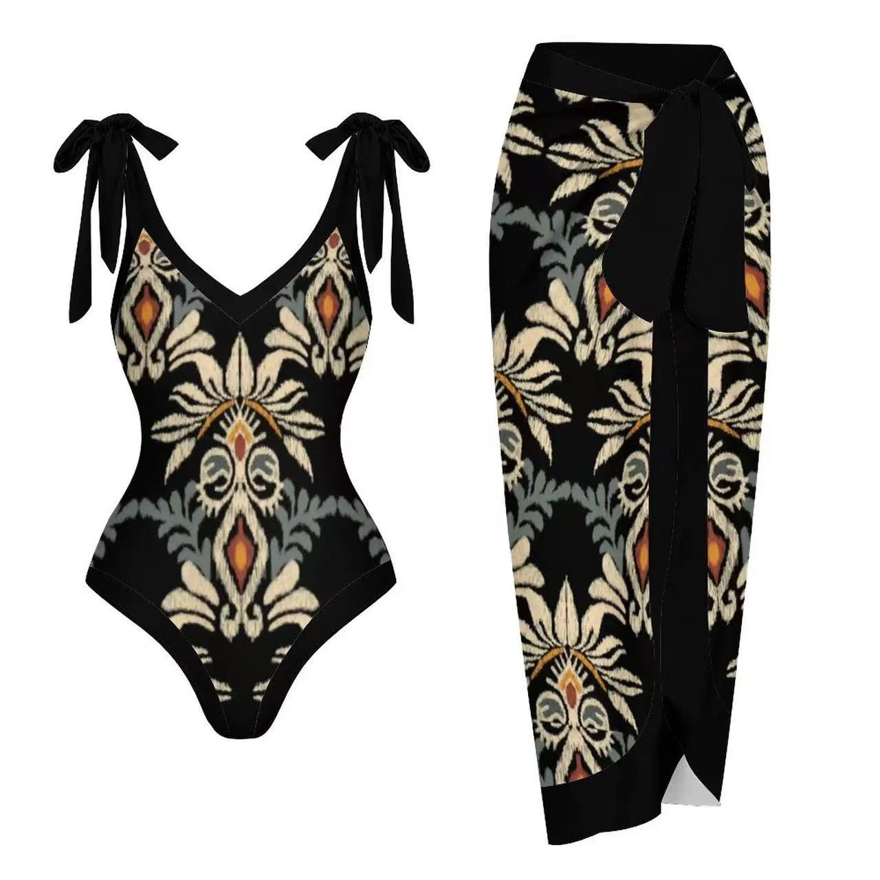 210g Weight Sleeveless Sleeve Length Nylon, Polyester Fabric Type Regular Top Length One-pieces Tops Type 2 Pieces Set Quantity Swimming Pool Occasion V Neck Neckline Slim Fit Type Printing, Solid Color Pattern Women's Gender Classic Style Style Women's Classic Style Printing Solid Color 2 Pieces Set One Piece Swimwear 无