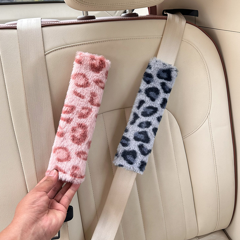 Cross-Border Car Seat Belt Shoulder Cover Anti-Strangle Car Seat Belt Protective Cover Cute Leopard Print Car Interior Supplies
