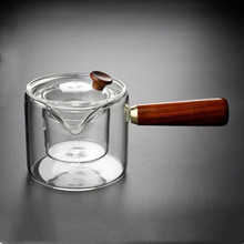 高硼硅透明侧木把直觉茶壶家用煮茶器功夫茶具带过滤茶漏一体茶壶