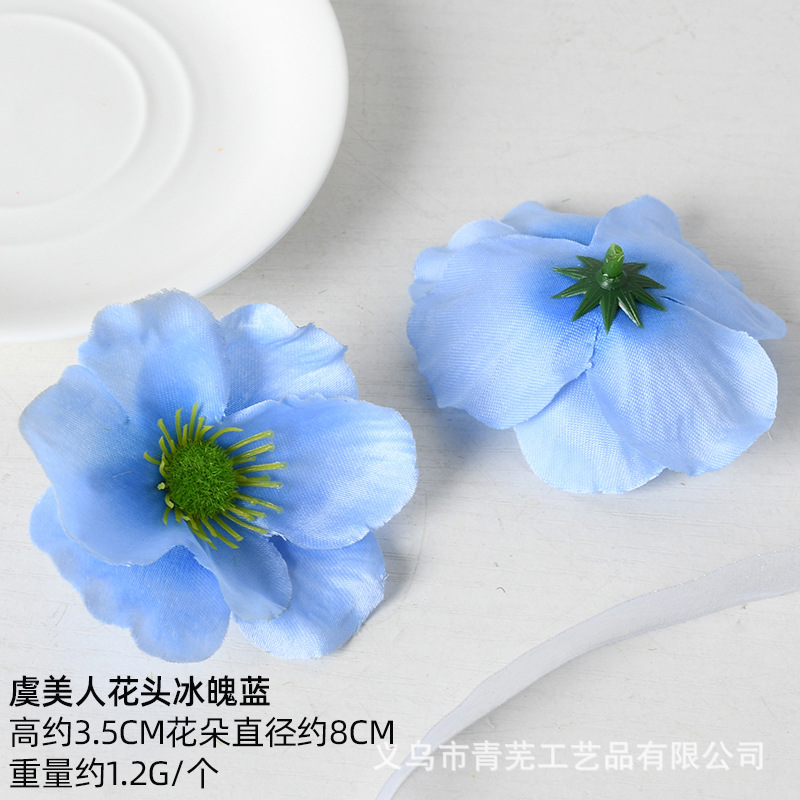 Simulación de flores azules DIY accesorios de cabeza de flores material de boda flor de flor flor flor de flor flor flor de pecho de flor de cabeza pared en el viento