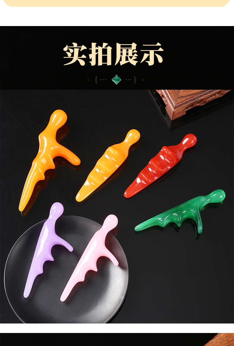Triangle Foot Massage Stick Resin Guasha Tool for Sole Acupoint Leg Care Portable 14.5cm in use