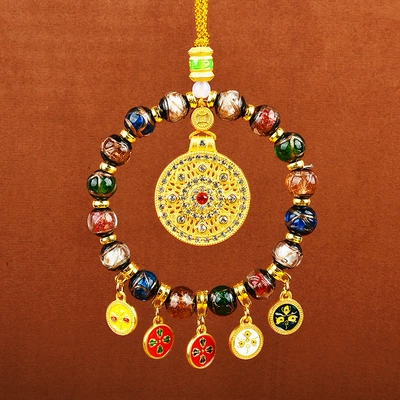 God of Wealth Zakilam Xizang Abacus: Car hanging - fragrant-ash-glazed-five-way-god-of-wealth-perfectly-set-with-diamonds