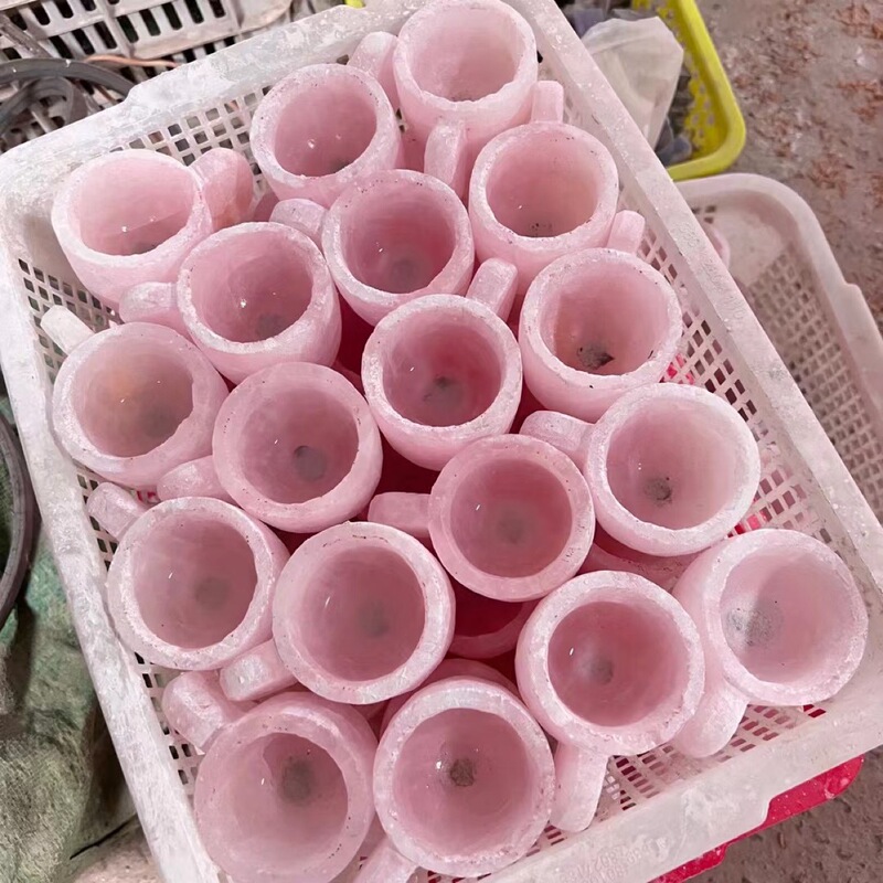 Pink Crystal Raw Mineral Crystal Tea Cup for Women, Pink High-End Master Cup, Raw Stone Polished Cup, Small Tea Set Pink Crystal Raw Mineral Crystal Tea Cup for Women, Pink High-End Master Cup, Raw Stone Polished Cup, Small Tea Set