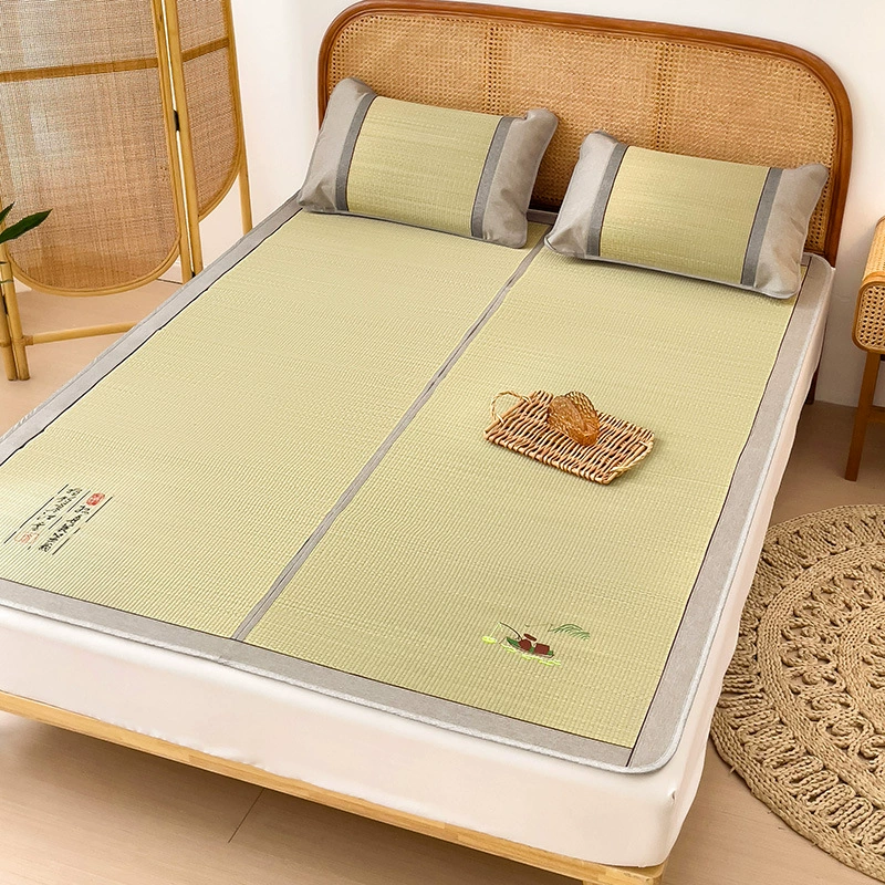 Чистый натуральный коврик из травы из трех частей старомодный двухсторонний складной коврик с кондиционером