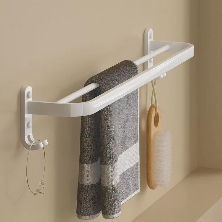 White towel rack, no-drill wall-mounted bathroom towel bar, storage shelf for restroom White towel rack, no-drill wall-mounted bathroom towel bar, storage shelf for restroom