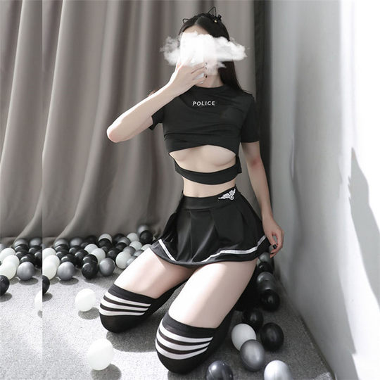 Short skirt sexy underwear stewardess uniform cute academic style role play extremely seductive passion suit 9055