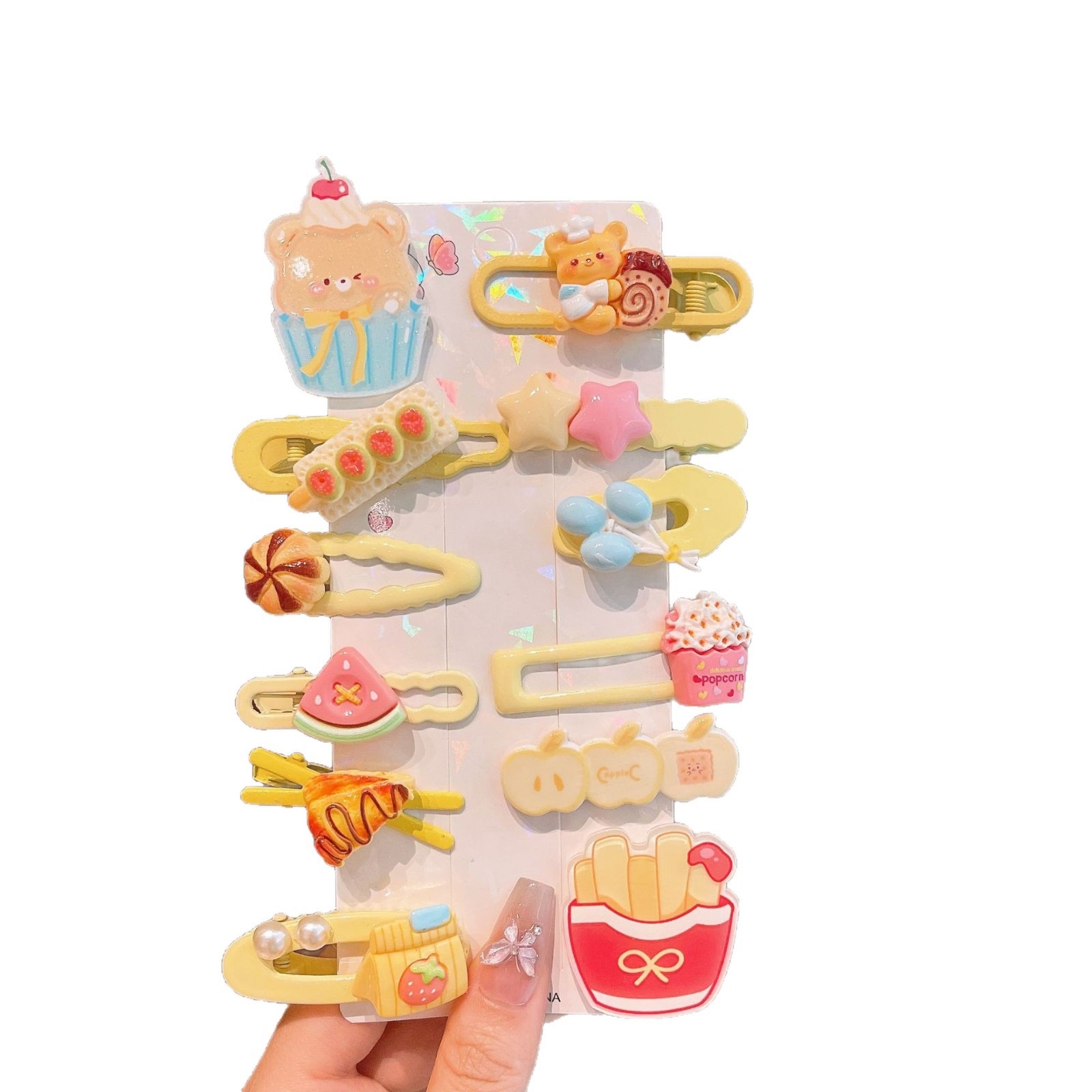 Dopamina lindos clips para el cabello bordes clips laterales clips para el cabello niños tocadillos clips para el cabello de boca de pato mujeres