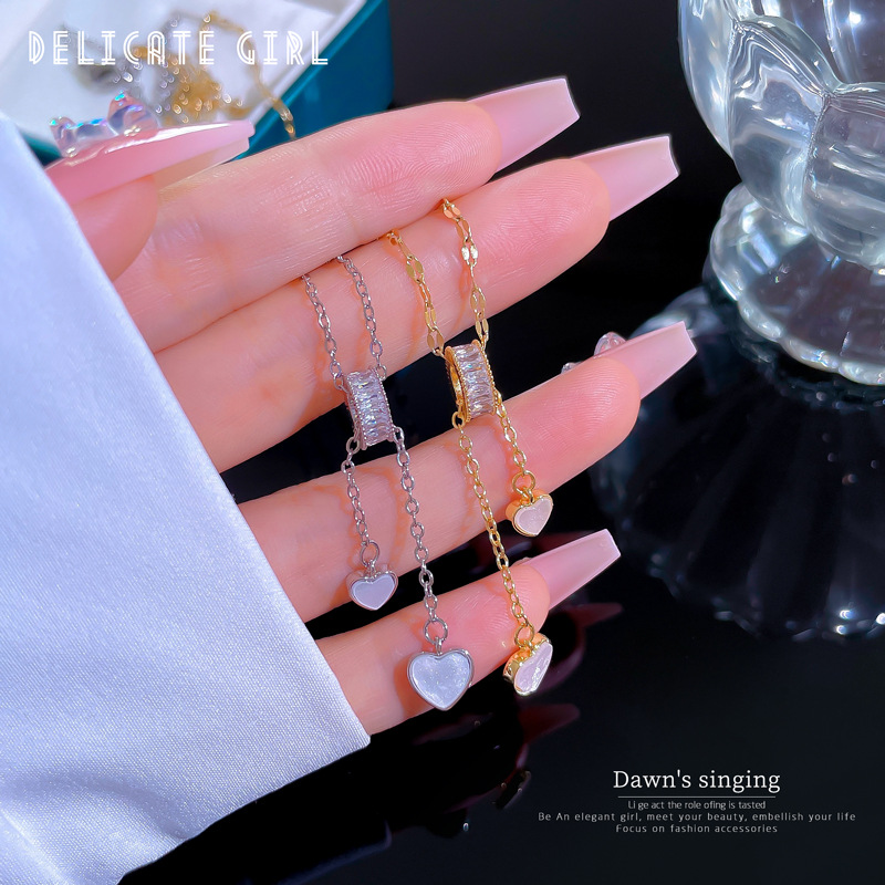 Exquisite Muschel Quasten Halskette Mit Ring Und Diamanten_voghion.com
