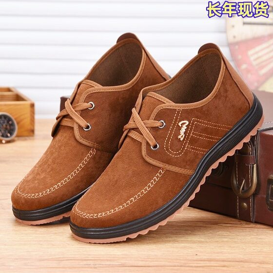 Old Beijing cloth shoes men's shoes men's spring and autumn new non-slip wear-resistant work shoes soft sole shoes men's casual shoes