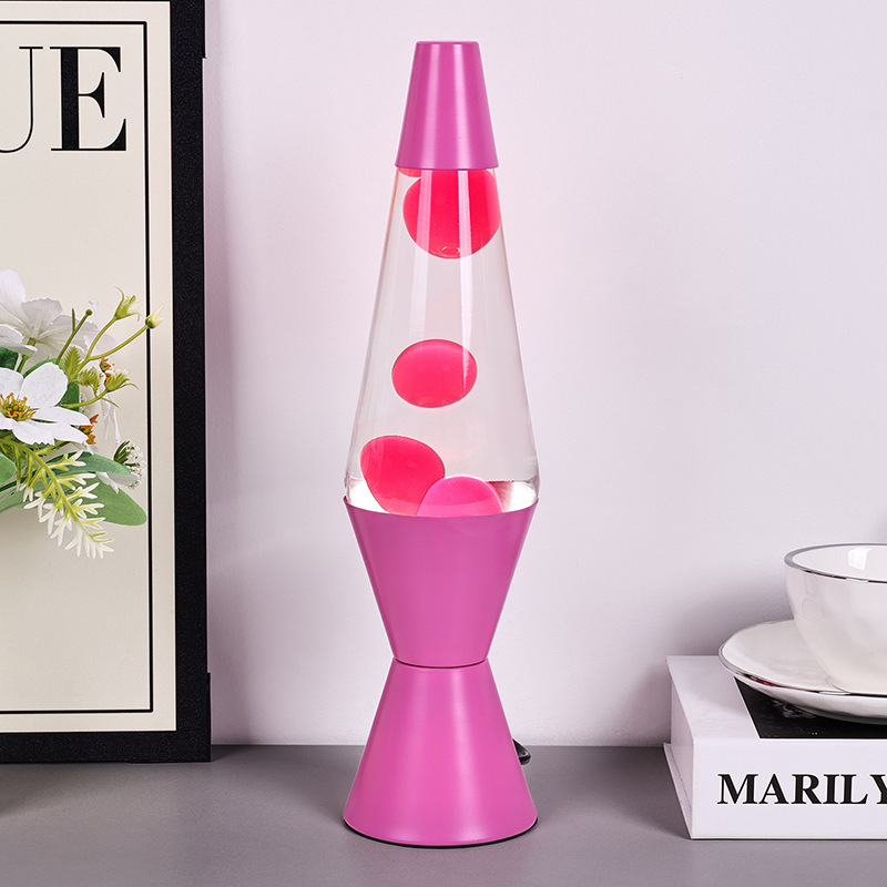 Customized Cross-Border European and American High-Voltage Direct Plug Interior Decoration Lava Pink Metal Shell Clear Water Pink Wax Lava Lamp