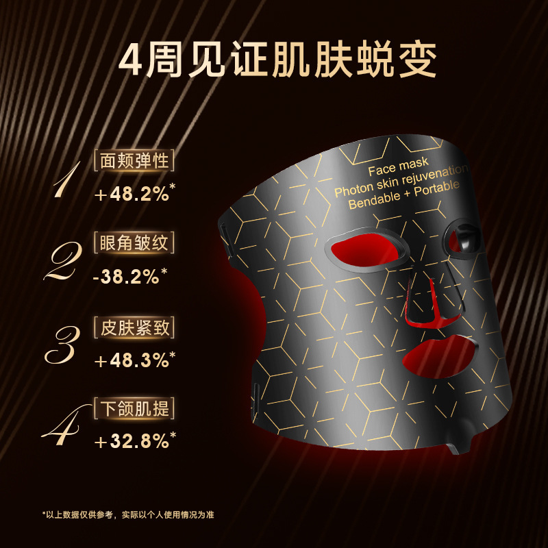 跨境美容面罩家用光子嫩肤led红蓝光光谱仪硅胶美容仪源厂红光|undefined