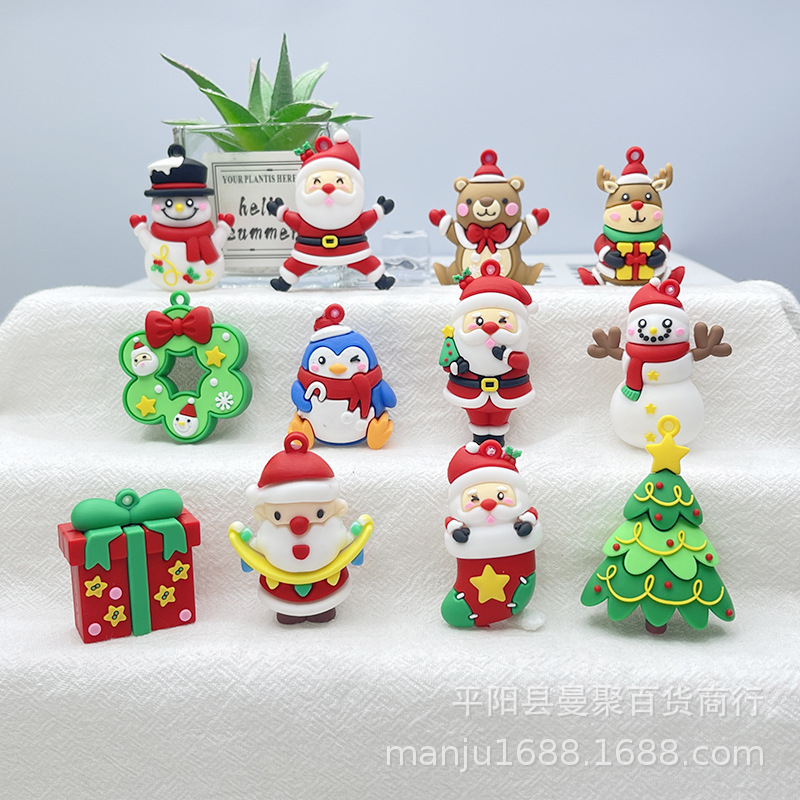 クロスボーダークリスマス立体人形キーホルダーペンダントクリスマス小さなギフトサンタクローススクールバッグペンダントクリスマスツリー|undefined