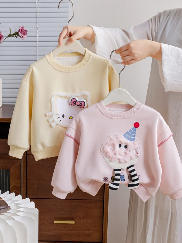 女の子の服の秋の服の2024新型の洋気の子供の頭の服の長袖の子供の秋の女の子の上着のファッション|undefined