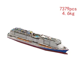 跨境热卖现货MOC-187852小颗粒拼装积木邮轮船模型DIY益智玩具