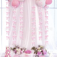ピンクのリボン飾り 独身パーティー 誕生日テーマデコレーション ピンク ブルー ブラック リボン吊り飾り