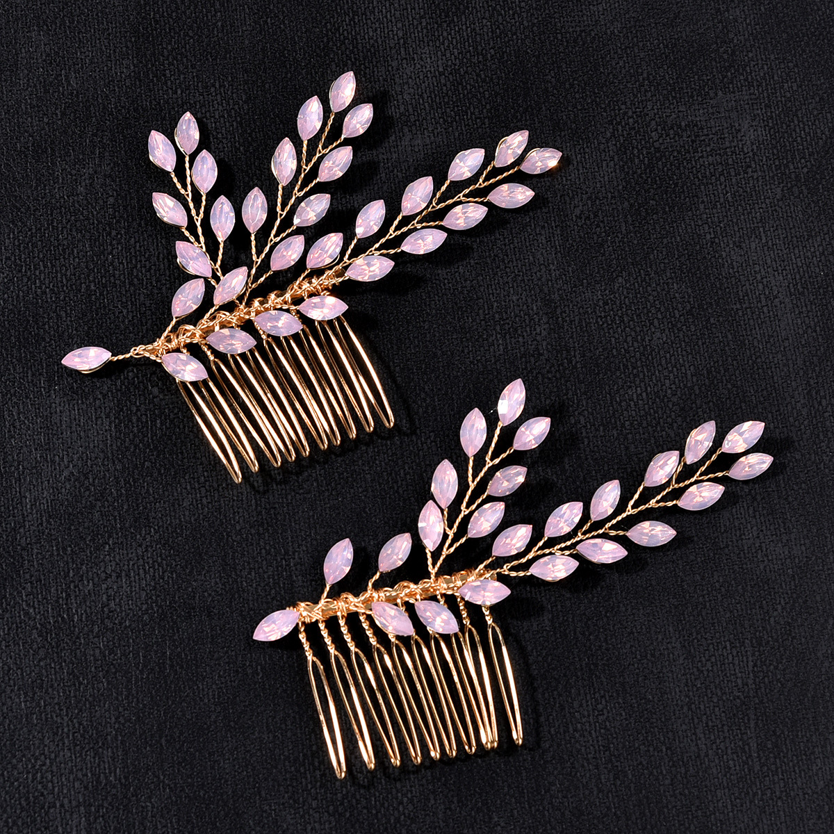 bridal headwear diamond light blue insert comb crystal handmade hair comb