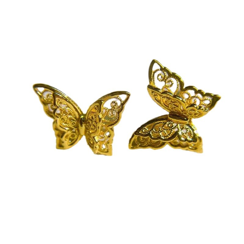 Vietnam Ancient New Chinese Hollow Double Butterfly National Style Simple Retro Earrings for Girlfriend Gift Factory Outlet_voghion.com