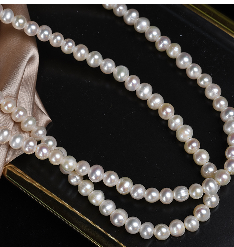 Fashion Solid Color Natural Freshwater Pearl Beaded Necklace 1 Piece