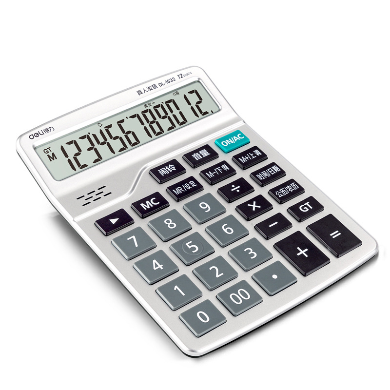 Deli calculadora 1532 persona real pronunciación 12 dígitos gran pantalla grande contabilidad Finanzas papelería de oficina
