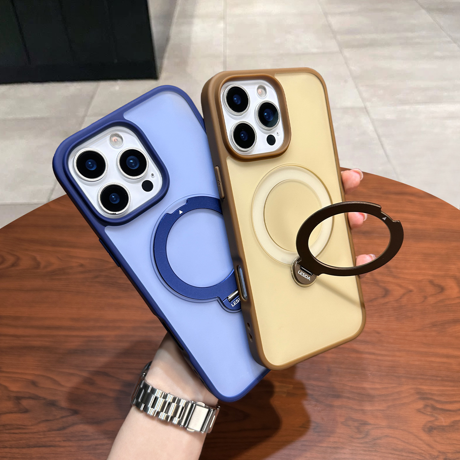 360度旋转磁吸支架适用iPhone16promax手机壳苹果15肤感磨砂14新