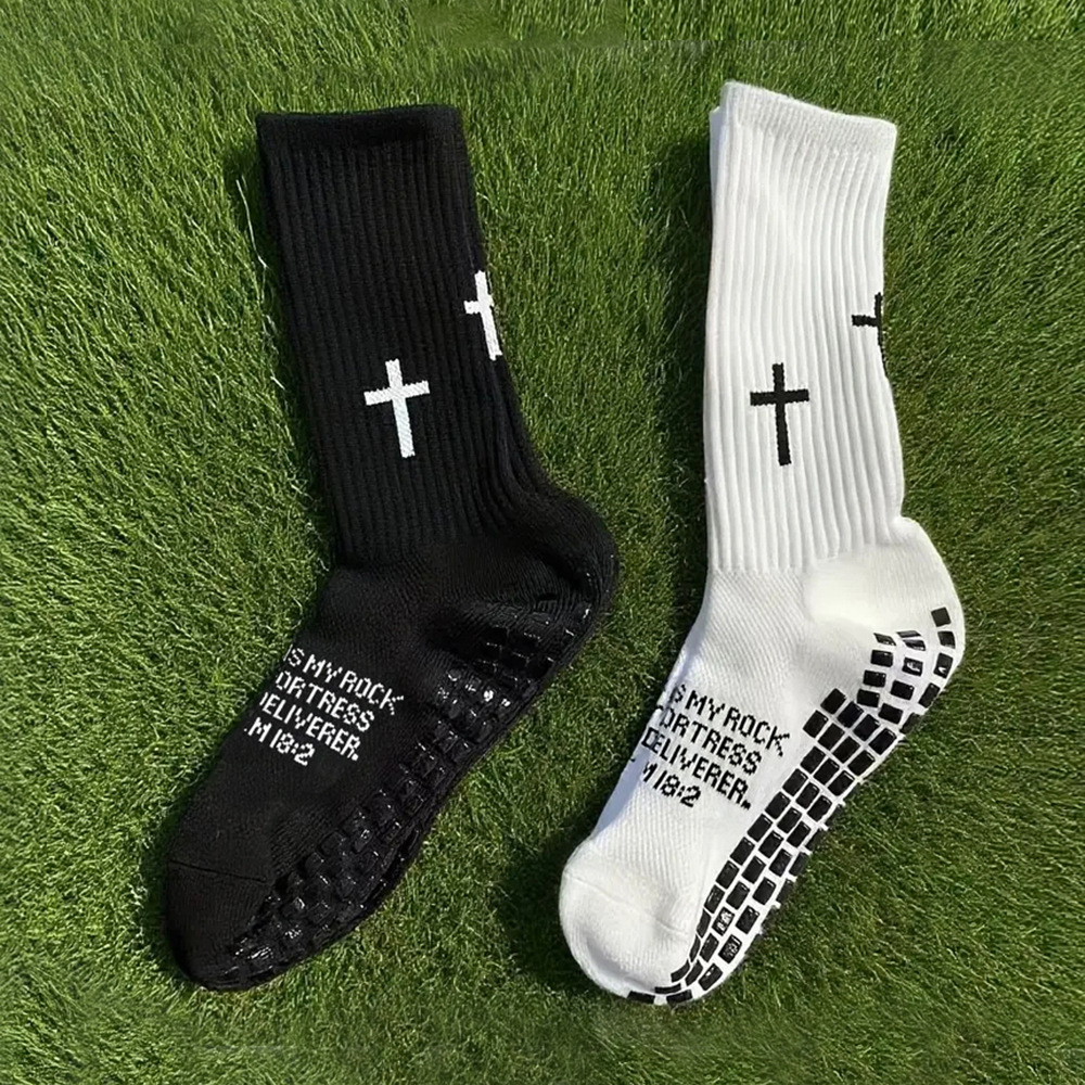 Cross-Border New Hot-Selling Sports Socks Cross Mid-Tube Football Socks Basketball Socks Non-Slip Breathable Dotted Socks