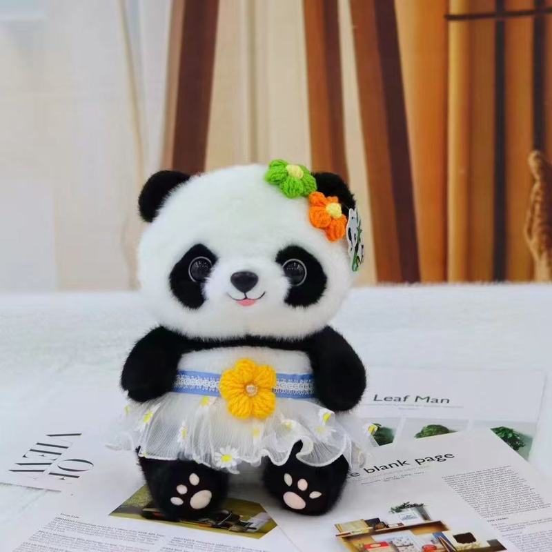 可爱熊猫公仔花花毛绒玩具大熊猫玩偶布娃娃儿童生日成都礼物|undefined