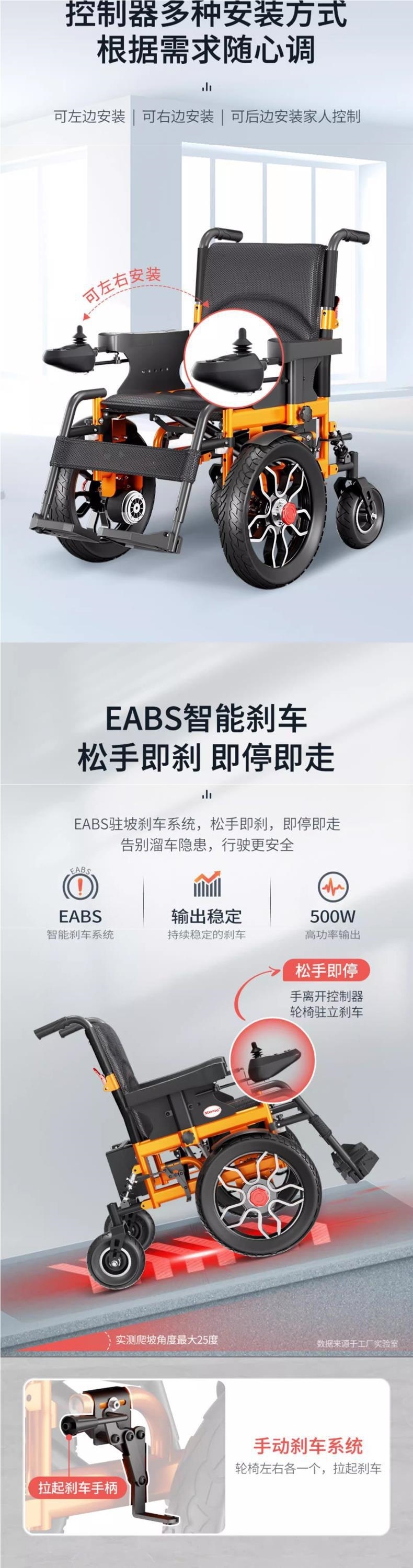 Electric Wheelchair, Intelligent, Fully Automatic, Foldable, Lightweight, Multifunctional, Off-Road, Large-Wheeled, Four-Wheeled Mobility Scooter for Disabled Elderly People